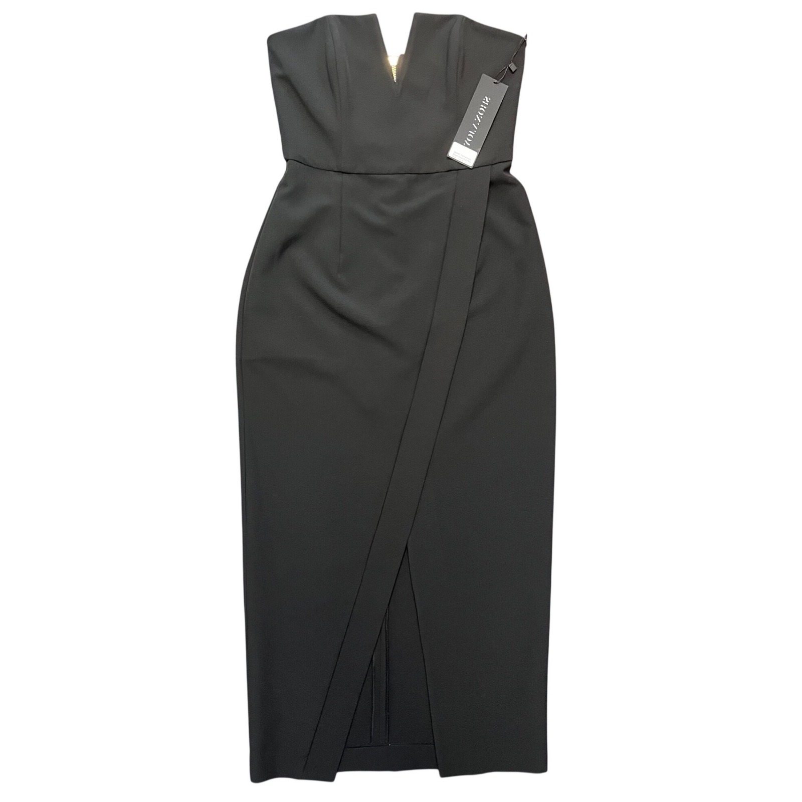 Nwt Shona Joy The Minimalist Bustier Cross Over Maxi Dress Black Size 6 (Aus 10)